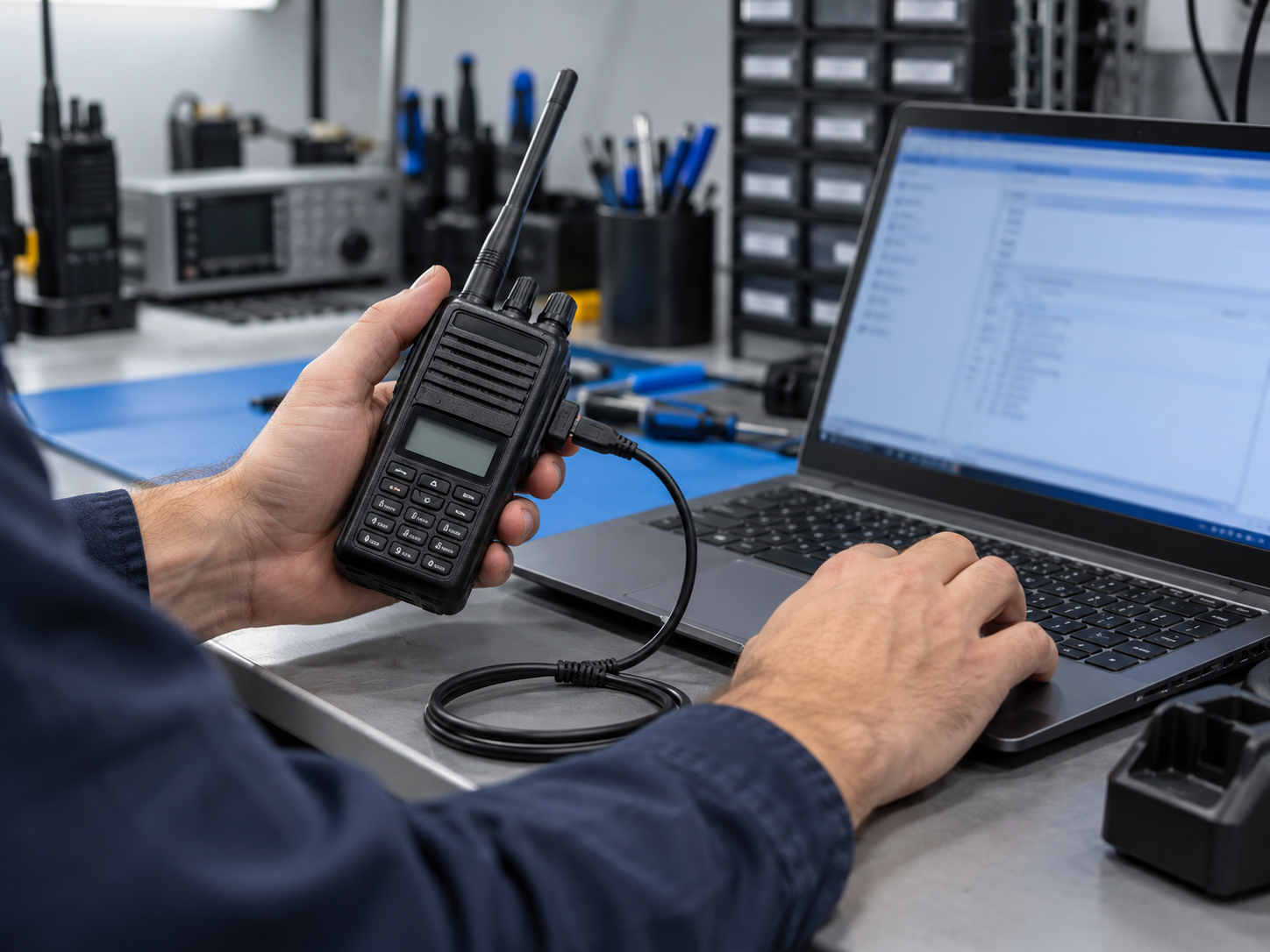 Configuración y programación de radio portátil